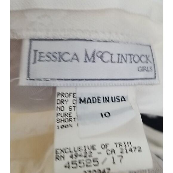 Vintage 90s Jessica McClintock Ivory Lace Floral Dress Girls Size 10 Mock Neck - Picture 4 of 13